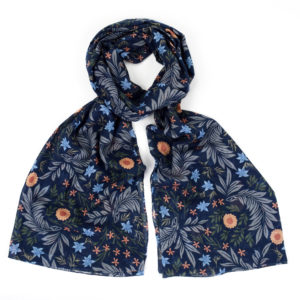 RSPB navy sprigs scarf