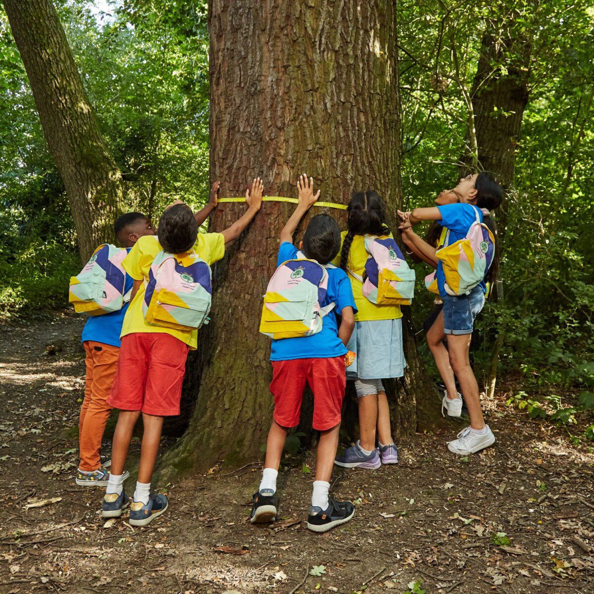 Children take part in the Green Tree Badge challenge